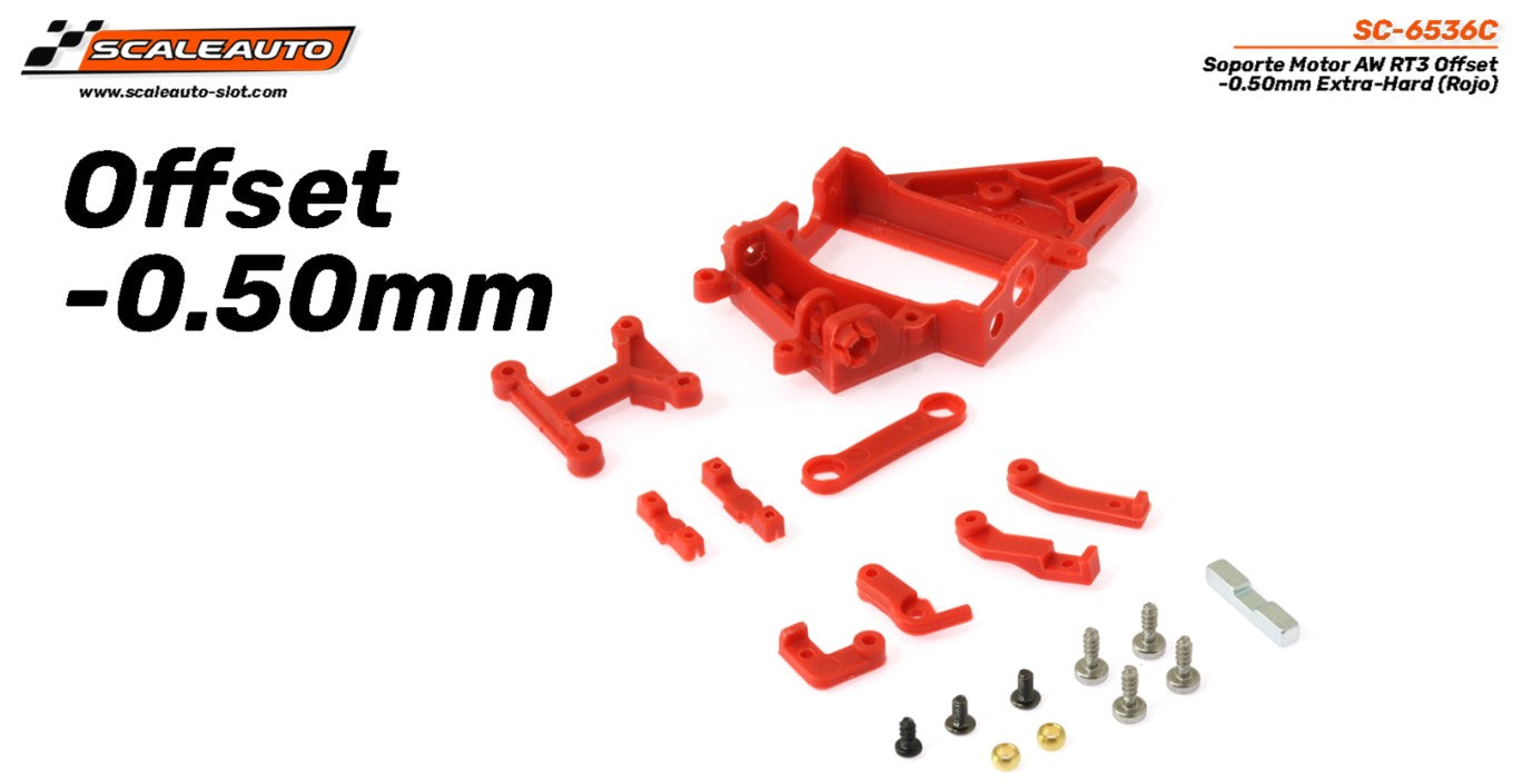 AW RT3 Offset -0.50mm Hard Motor Mount (Red)