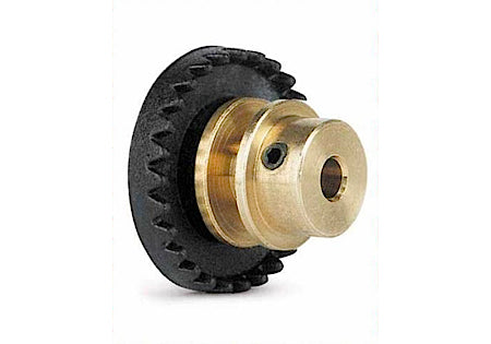 Corona 27d. motor en línea -STEP 2-. Bronce para eje 2.38mm (3/32"). Fijada mediante tornillo allen M2. · Slot.it SI-GI27BZ