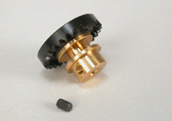 Corona 27d. motor en línea -STEP 2-. Bronce para eje 2.38mm (3/32"). Fijada mediante tornillo allen M2. · Slot.it SI-GI27BZ · Fotografía 2