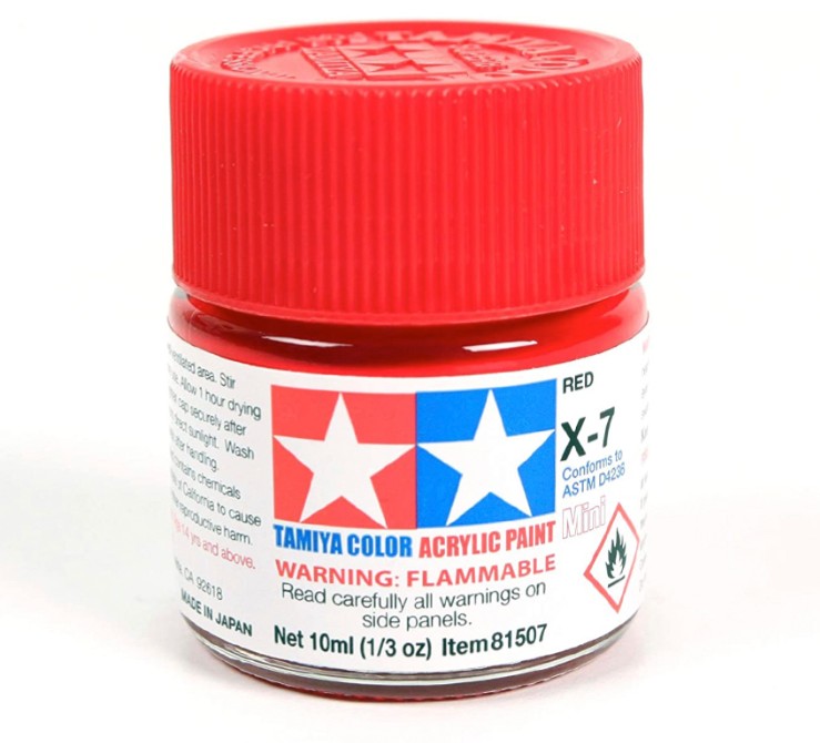 Pintura Acrílica 10ml. Rojo Tamiya X-7