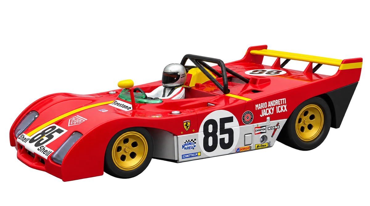Modelo compatible: FERRARI 312 PB REF.SIKF01C SLOT.IT. Foto orientativa del coche; se vende únicamente el chasis 3D.