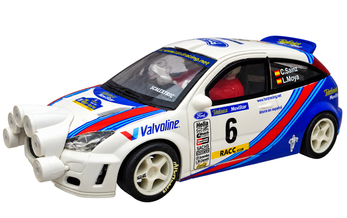 Modelo compatible: FORD FOCUS MONTECARLO 2000 SAINZ-MOYA REF.6058 TECNITOYS. Foto orientativa del coche; se vende únicamente el chasis 3D.