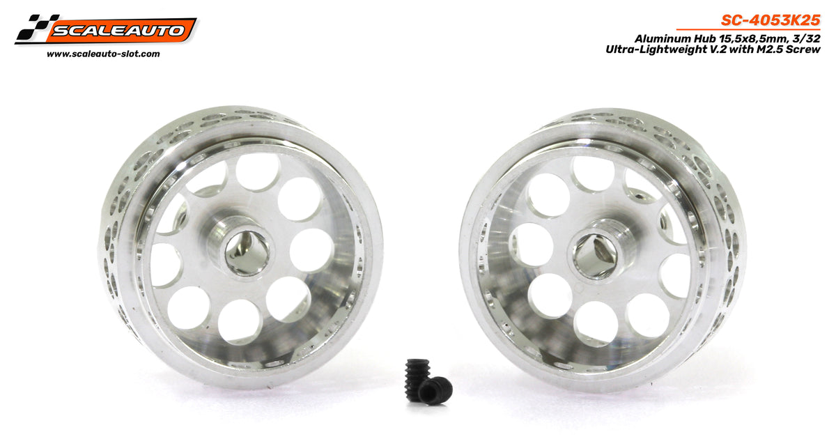 Llantas aluminio 15,5 × 8,5 mm Ultra-Lightweight V.2 M2,5 (2 unidades) · Scaleauto SC-4053K25