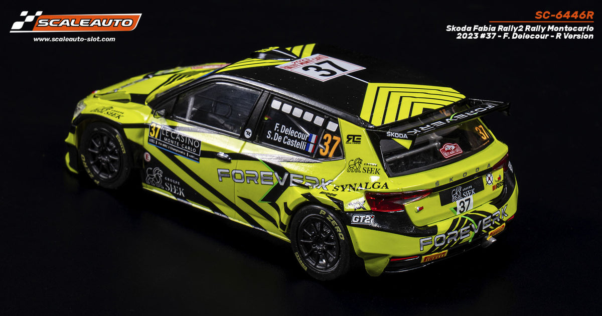 Skoda Fabia Rally2 Rally Montecarlo 2023 #37 - F. Delecour - R Version · Scaleauto SC-6446R · Fotografía 2