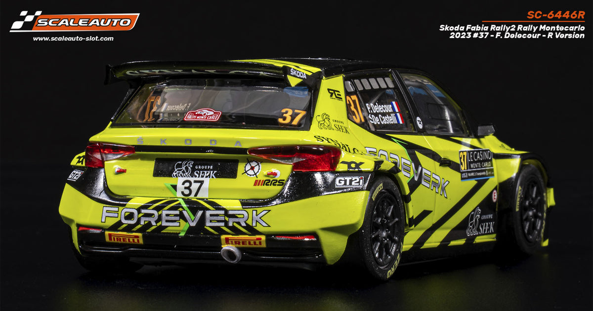 Skoda Fabia Rally2 Rally Montecarlo 2023 #37 - F. Delecour - R Version · Scaleauto SC-6446R · Fotografía 6
