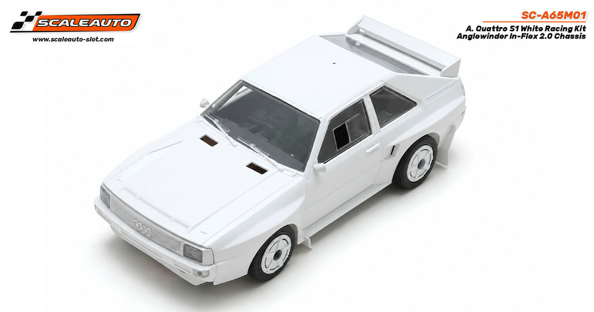 Audi Quattro S1 White Racing Kit - Chasis Anglewinder In-Flex 2.0 · Scaleauto SC-A65M01