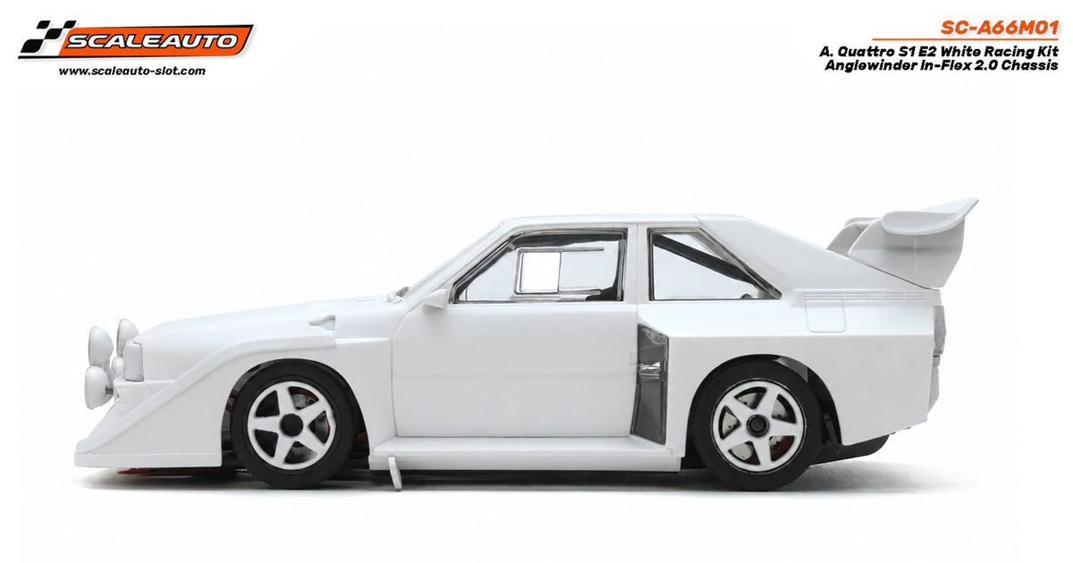 Audi Quattro S1 E2 White Racing Kit - Anglewinder In-Flex 2.0 Chassis · Scaleauto SC-A66M01 · Fotografía 2