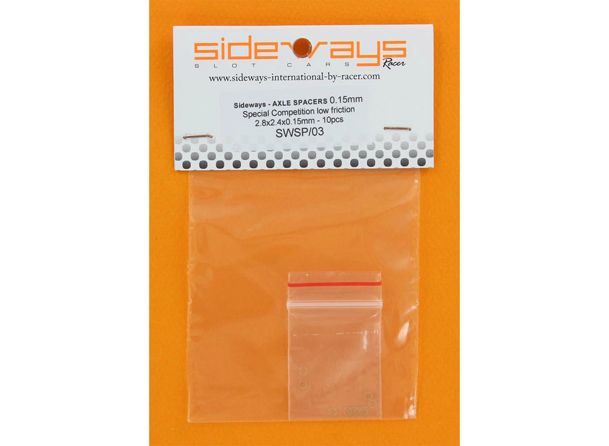 Separadores Eje 2.38mm de 0,15mm - Low Friction - (10u) · Sideways RC-SWSP03