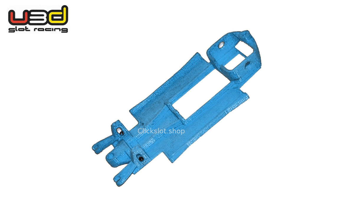 Chasis 3D línea Seat Ibiza Kit Car Scalextric U3d Slot Racing — nuevo azul U3D, logo y marca de agua Clickslot.shop