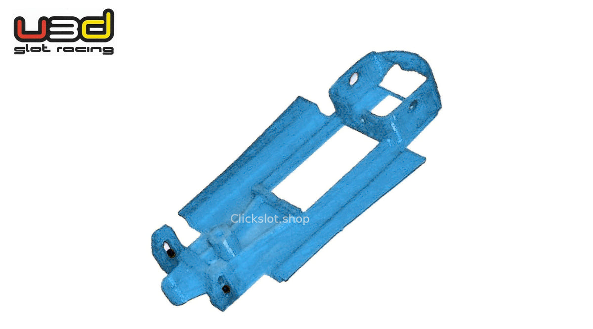 Chasis 3D línea Renault 5 Turbo / Maxi-Turbo Scalextric U3d Slot Racing — nuevo azul U3D, logo y marca de agua Clickslot.shop