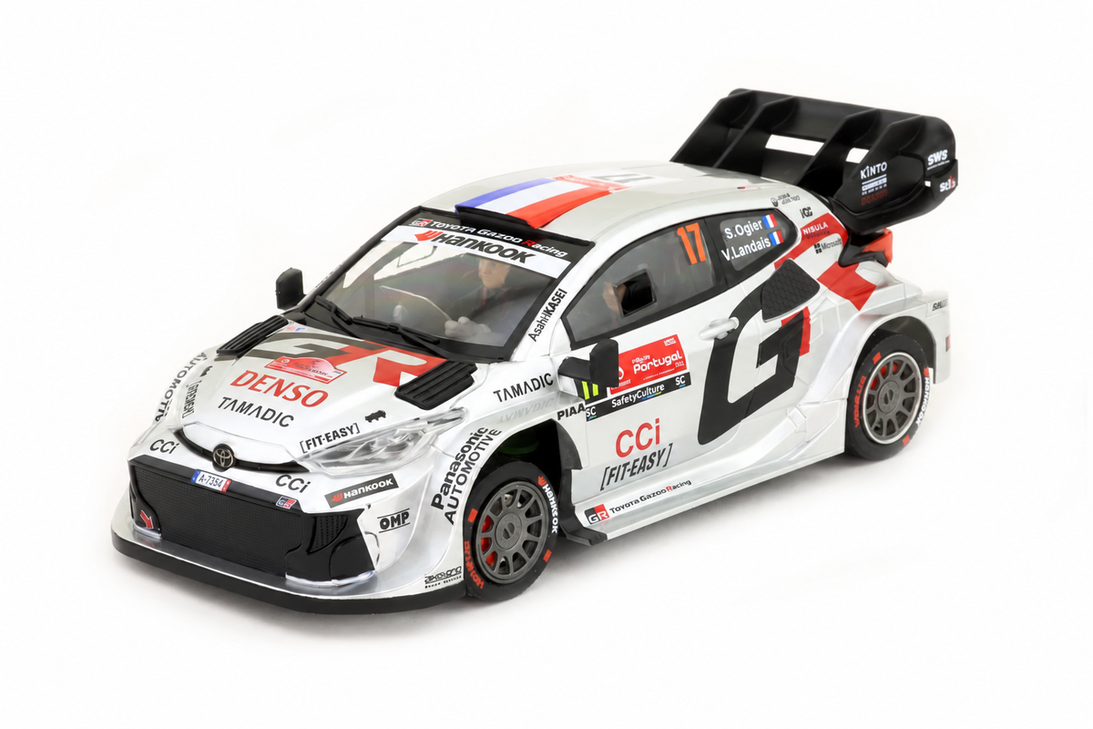 Modelo compatible: TOYOTA YARIS WRC1- RALLY PORTUGAL 2025. Foto orientativa del coche; se vende únicamente el chasis 3D.